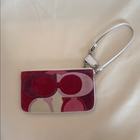 Coach Signature Suede Wristlet - Picture 2 of 9